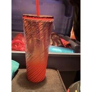 Starbucks 24oz Cold Cup 2025 Sunrise Swirl NWT Pink/Lavender/Orange
